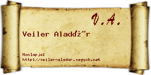 Veiler Aladár névjegykártya